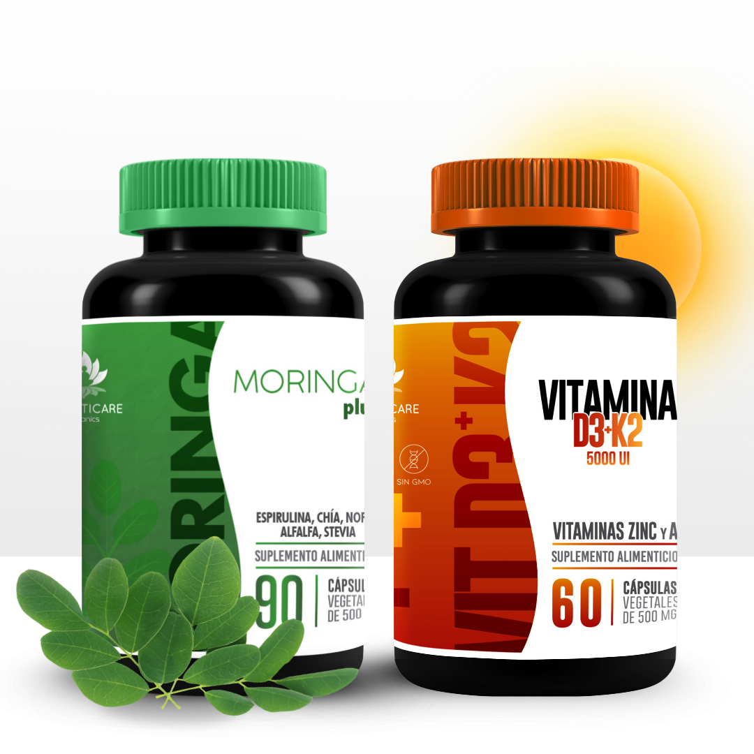 Moringa Plus 90 Caps + Vitamina D3 60 Caps DIAGNÓSTICO RECIENTE