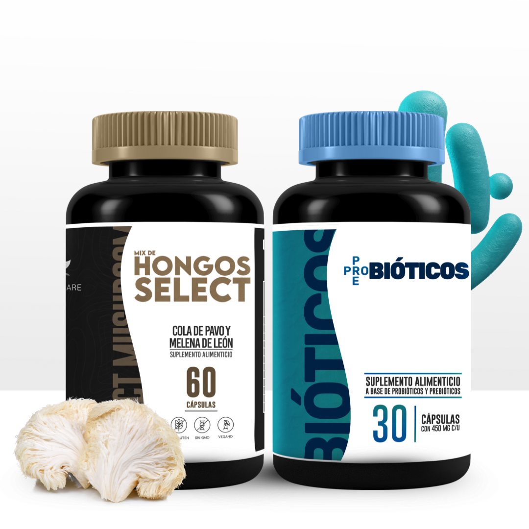 Mix De Hongos Select 60 Caps + Pre-Pro Bióticos 30 Caps KIT ANTIINFLAMATORIO