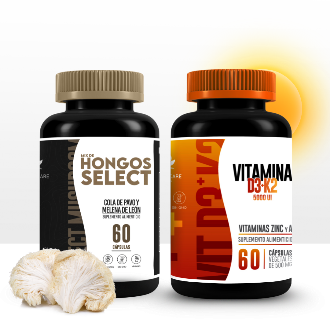 Mix De Hongos Select 60 Caps + Vitamina D3-K2 60 Caps KIT ANTIGRIPAL