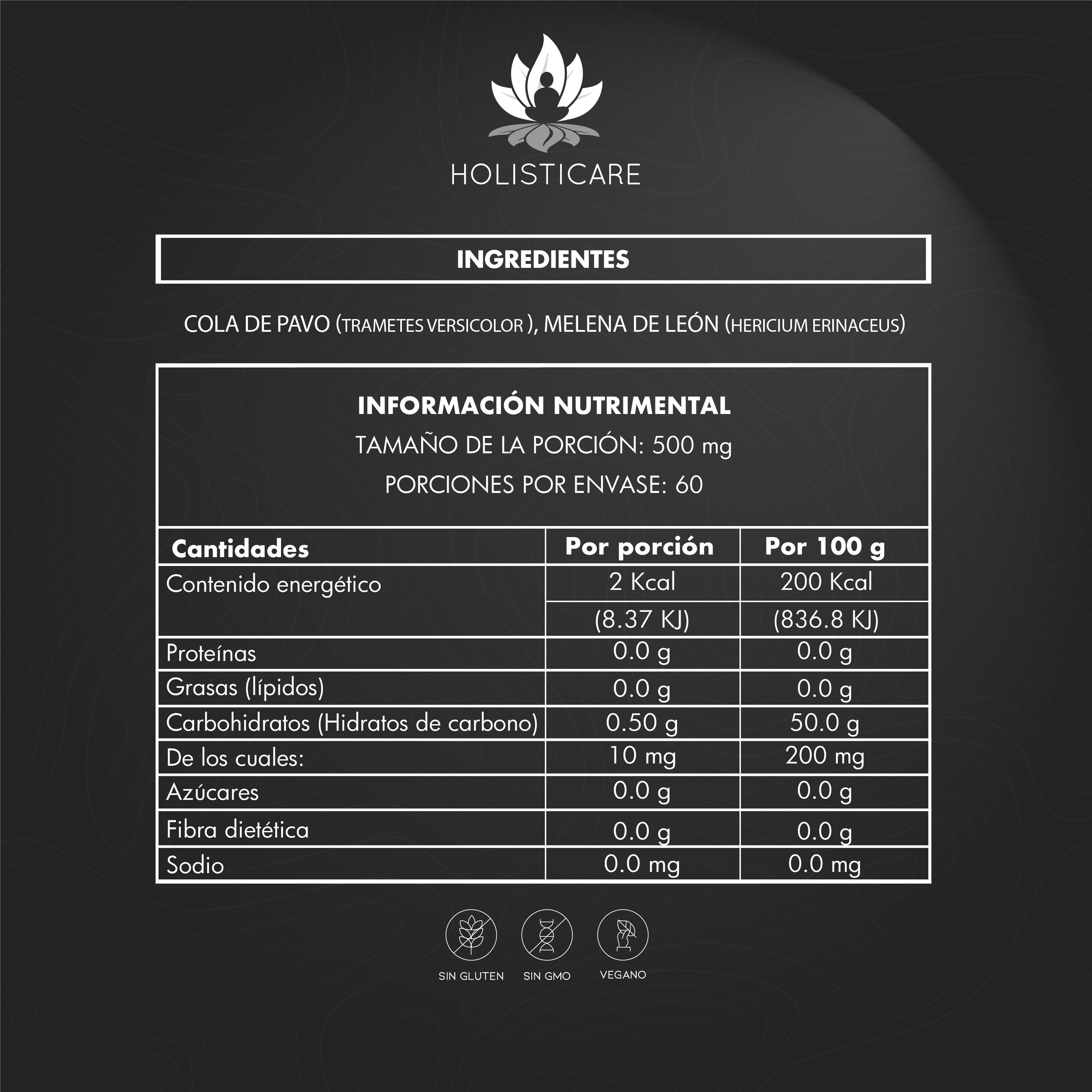 Mix De Hongos Select  Dúo - 60 Cápsulas - Hongos Cola de Pavo y Melena de León