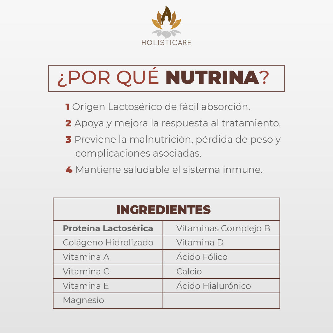 Nutrina - Proteína Lactosérica Para Pacientes Oncológicos 750gr + Vitamina D3+K2 60 Caps PRE OPERATORIO